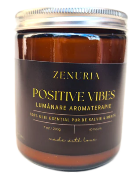 Lumanare din soia - Aromaterapie - Positive Vibes