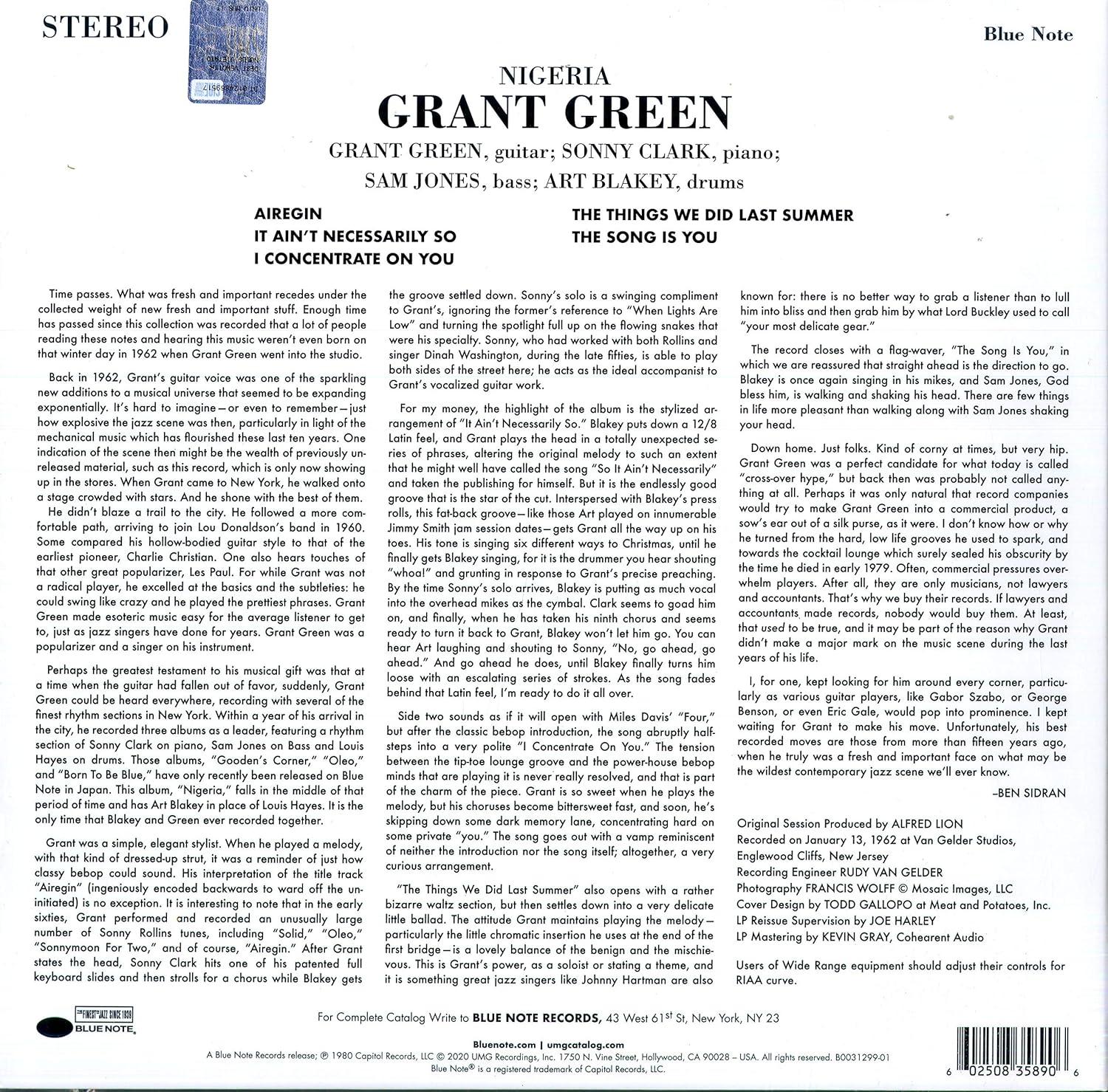 Nigeria - Vinyl | Grant Green - 2 | YEO