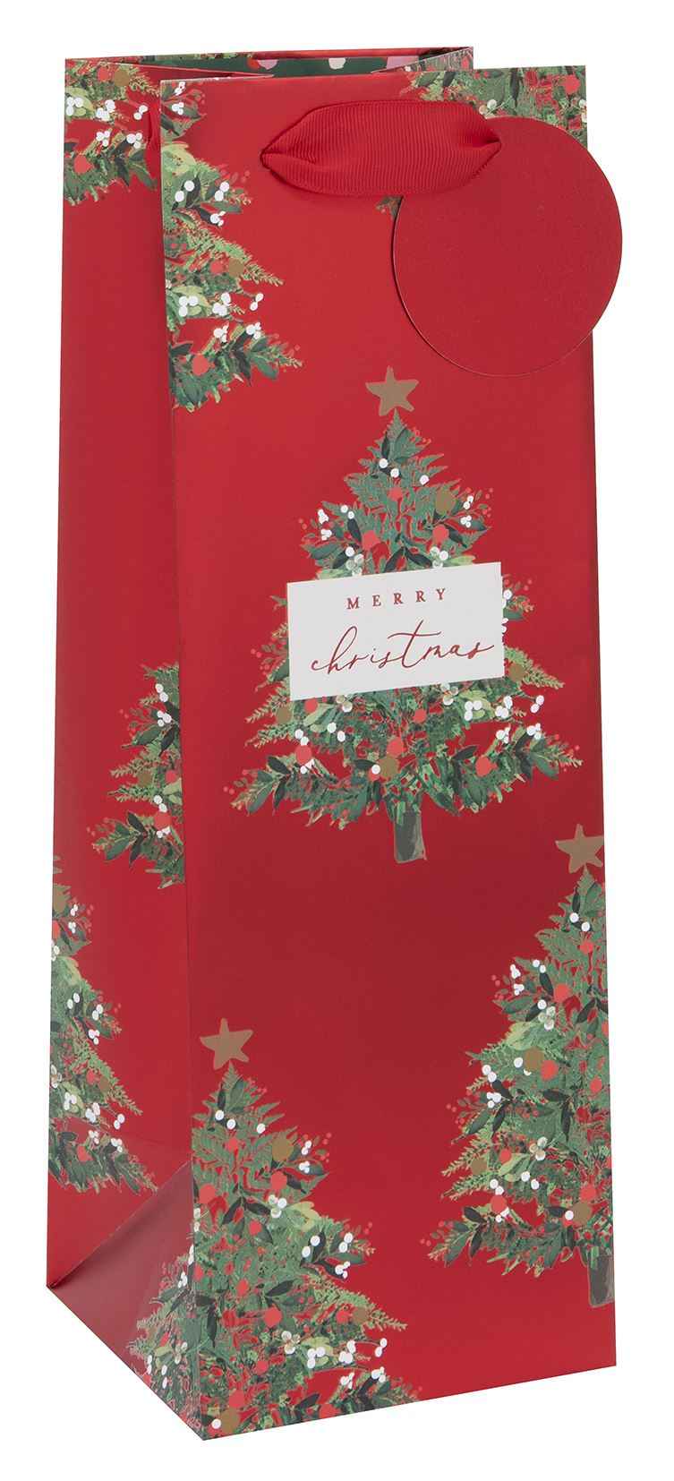 Punga de cadou - Bottle - Stephanie Dyment - Festive Tree Red | Glick