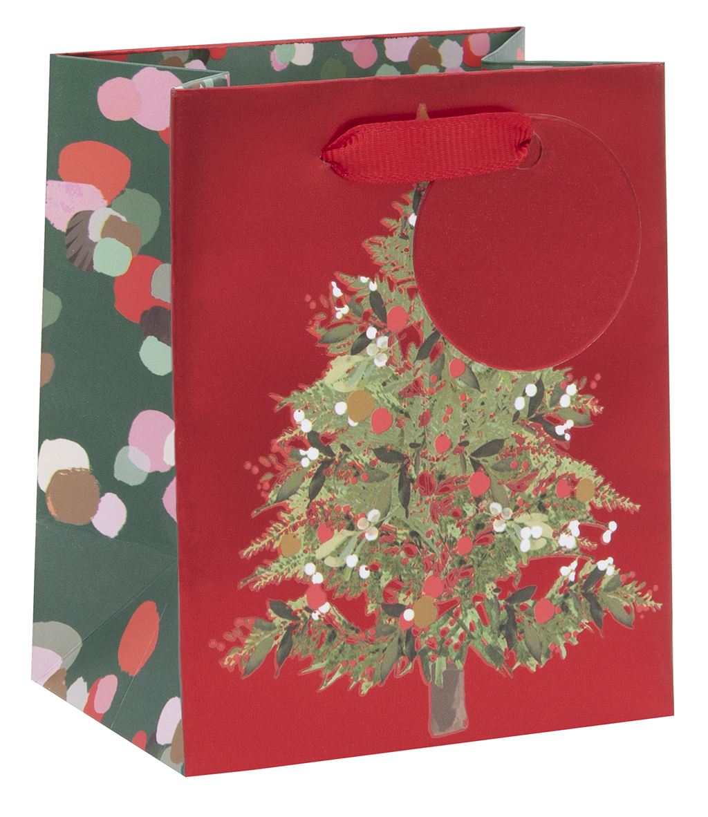 Punga de cadou - Mini - Stephanie Dyment - Festive Tree Red | Glick