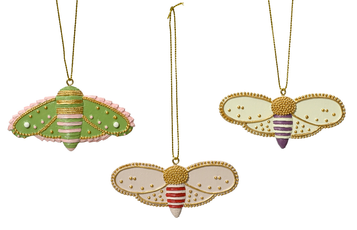 Ornament brad - Insect Polyresin Moths Hanger - mai multe modele - pret pe bucata | Kaemingk