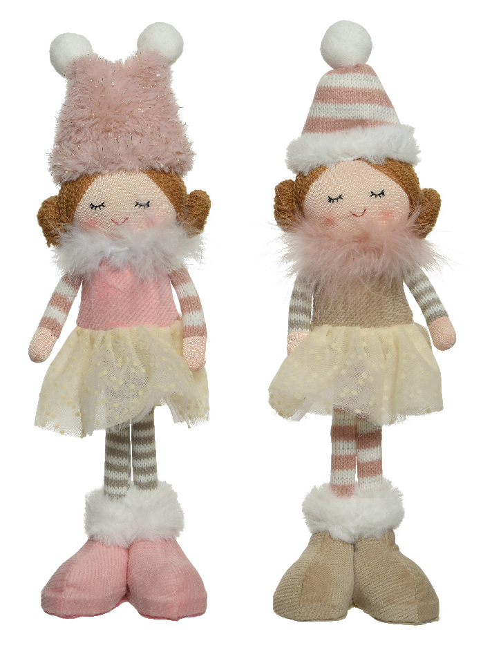 Figurina decorativa - Big - Polyester with Fur and Hat Pink - doua modele - pret pe bucata | Kaemingk