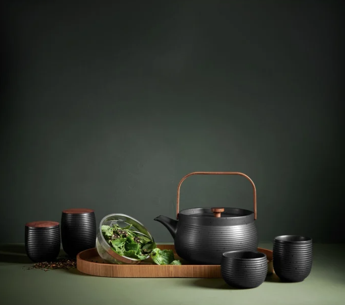 Cutie depozitare cu capac din lemn  - Japandi, Negru | Asa Selection