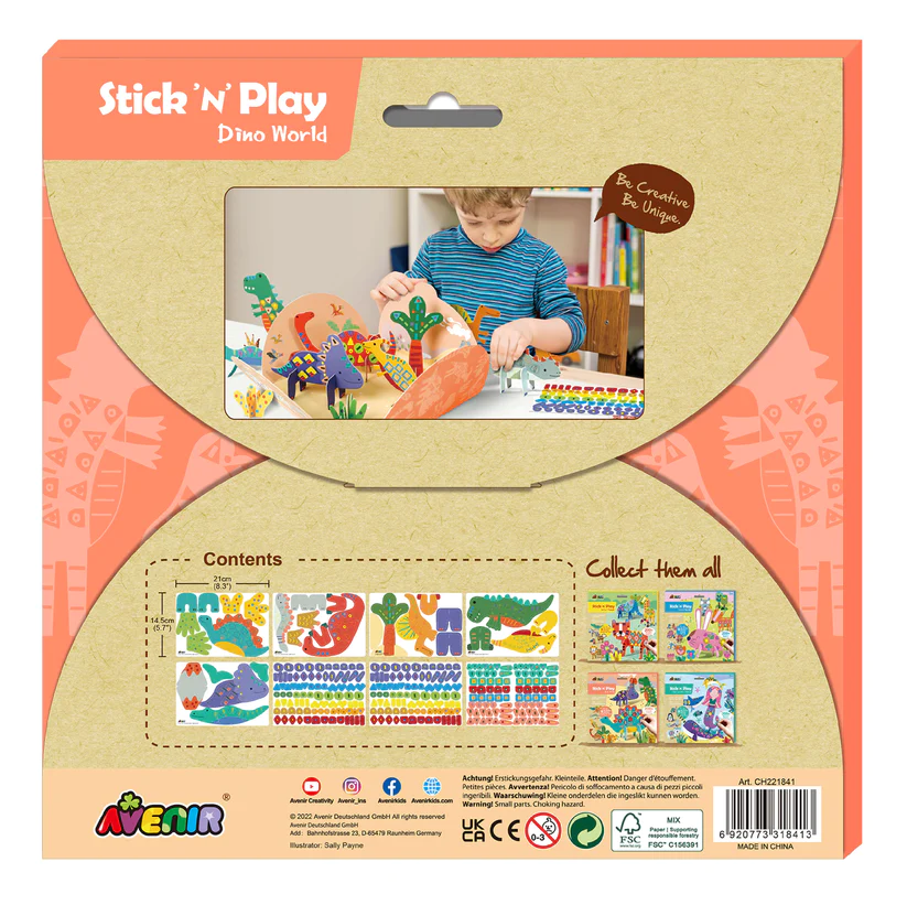 Joc creativ - Stick N Play 3D, stickere - Lumea Dinozaurilor | Avenir