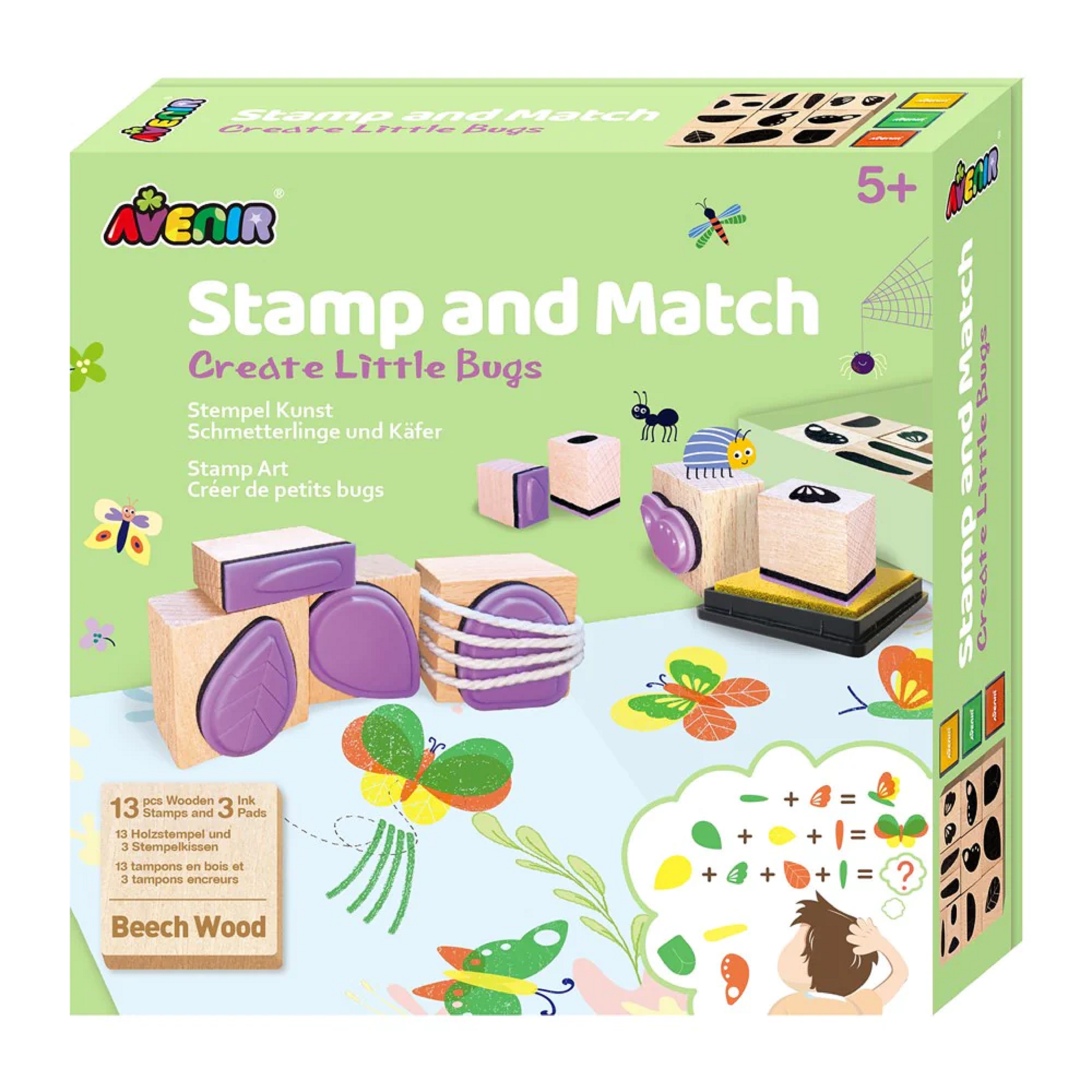 Set creativ cu stampile - Stamp and Match - Insecte | Avenir