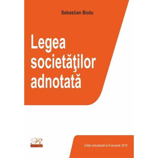 Legea societatilor adnotata | Sebastian Bodu carturesti.ro