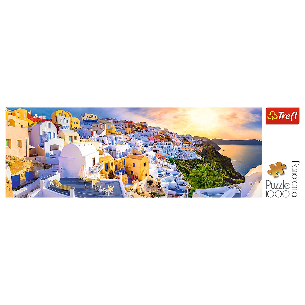 Puzzle 1000 piese - Panorama - Apus in Santorini | Trefl - 1 | YEO