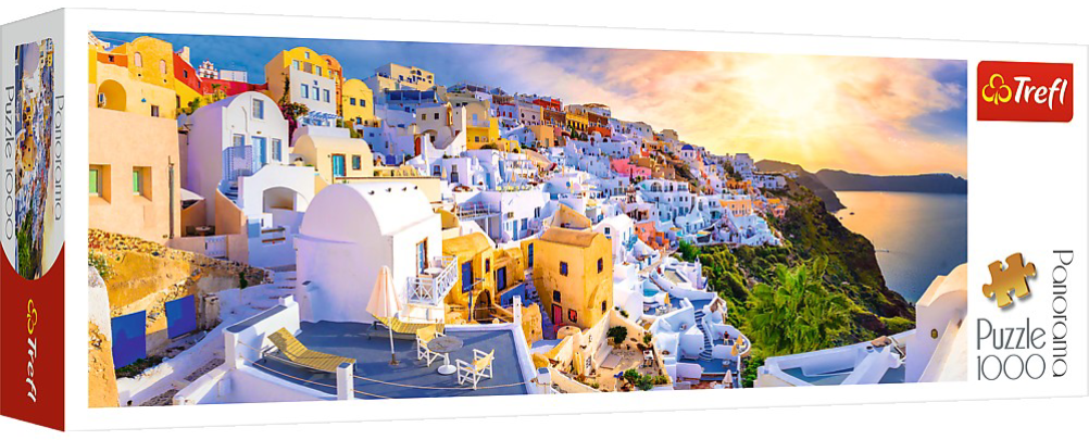 Puzzle 1000 piese - Panorama - Apus in Santorini | Trefl - 2 | YEO