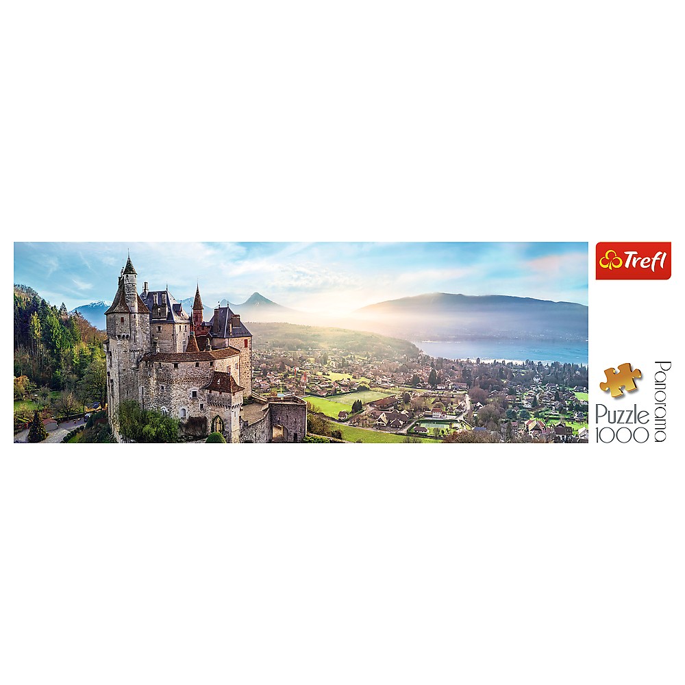 Puzzle 1000 piese - Panorama Castle of Menthon, France | Trefl - 1
