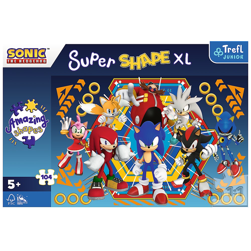 Puzzle 104 piese - Super Shape XL - Swiat Sonica | Trefl - 1 | YEO