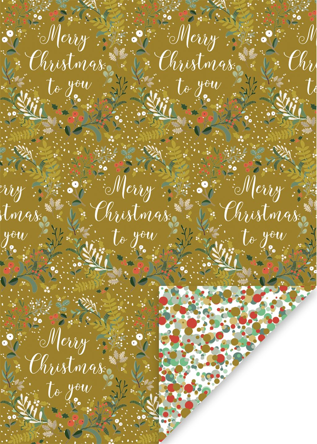 Hartie de impachetat - Wrap - Stephanie Dyment - Wreath Gold | Glick