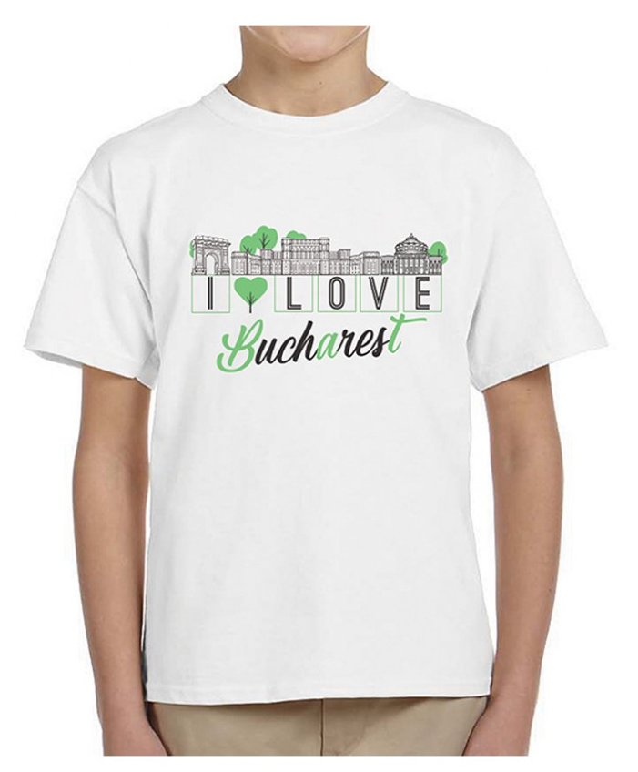 Tricou copii - Marime 8-9 ani - I love Bucuresti