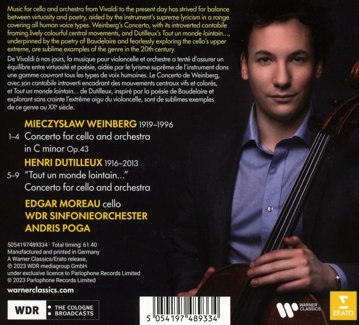 Dutilleux / Weinberg: Cello Concertos | Edgar Moreau, WDR Sinfonieorchester, Andris Poga