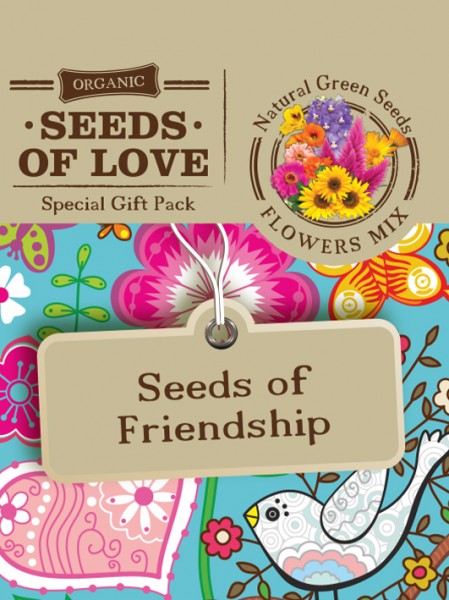 Felicitare Eco - Seeds of Love - Seeds of Friendship | Natural Green Seeds