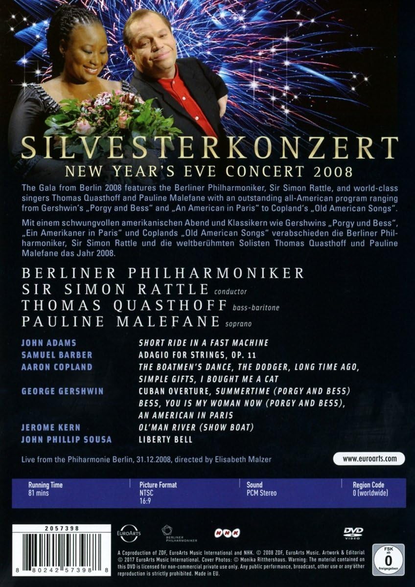 Silvesterkonzert: New Year\'s Eve Concert 2008 (DVD) | Berliner Philharmoniker, Simon Rattle, Thomas Quasthoff, Pauline Malefane