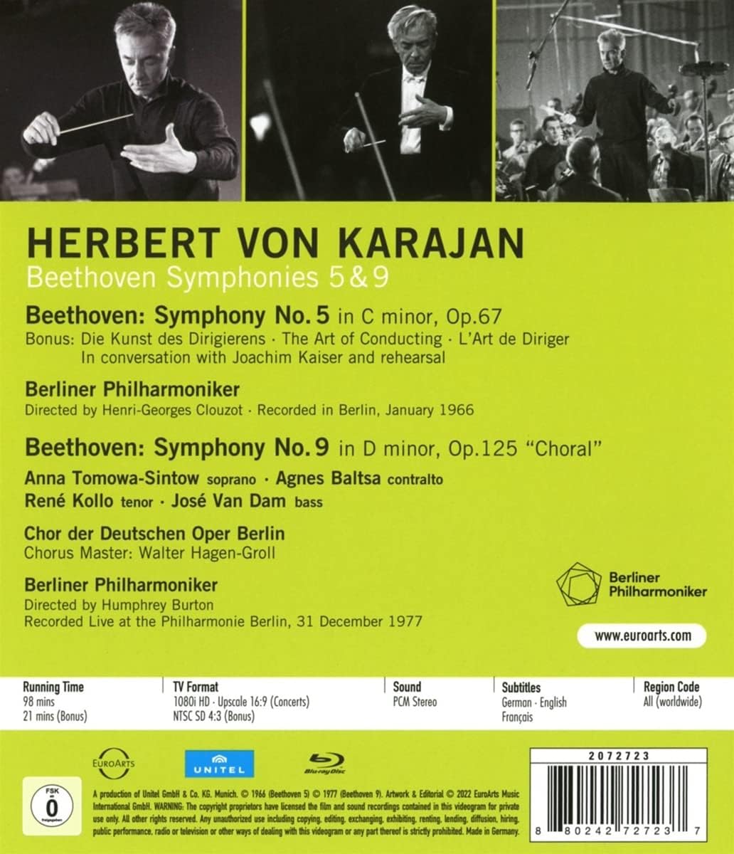 Beethoven Symphonies 5 & 9 (Blu-ray Disc) | Herbert von Karajan, Berliner Philharmoniker