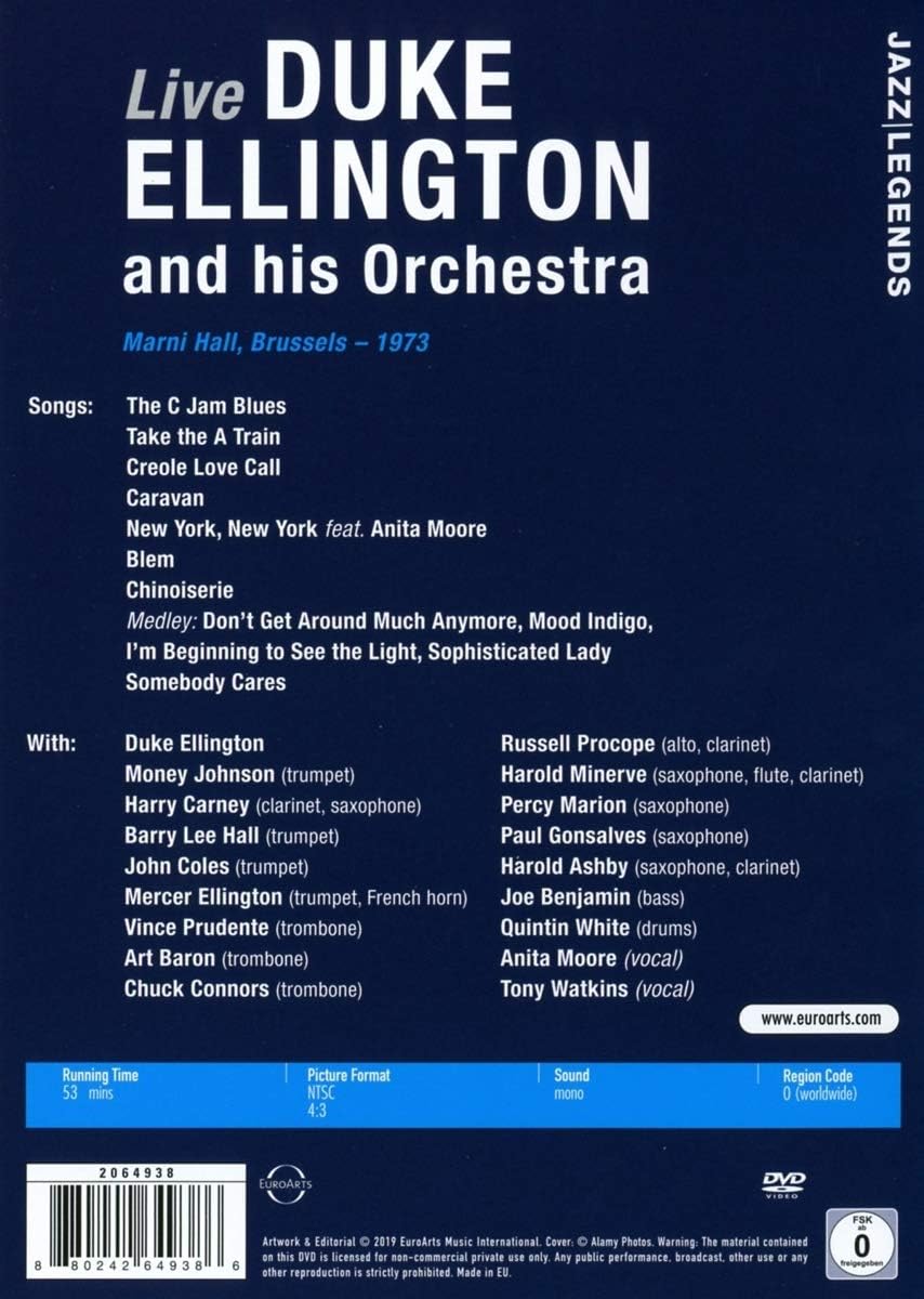 Duke Ellington And His Orchestra Live (Marni Hall, Brussels, 1973) - DVD | Duke Ellington