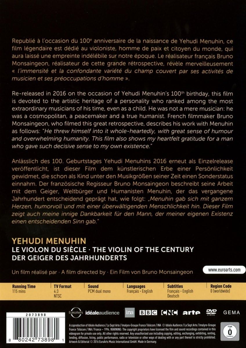 The Violin of the Century (DVD) | Yehudi Menuhin