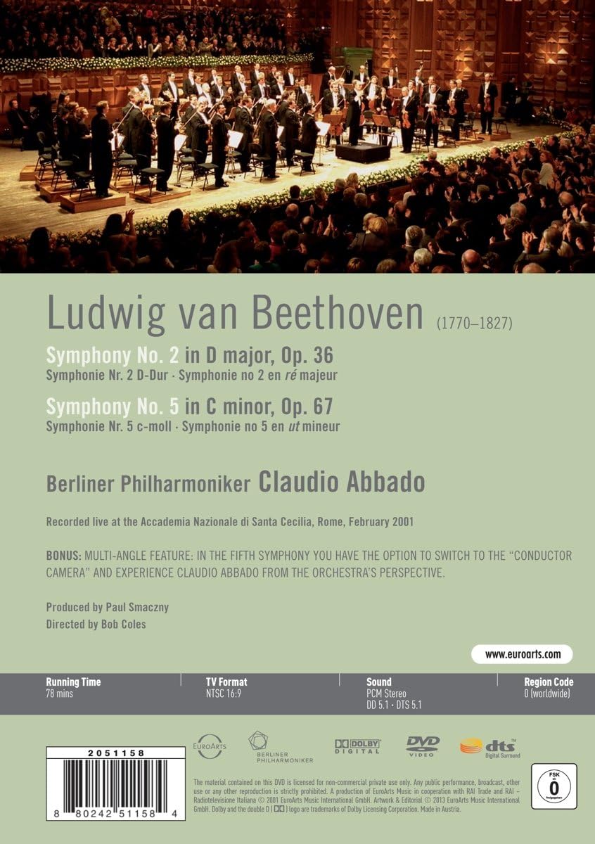 Beethoven: Symphonies 2 & 5 (DVD) | Berliner Philharmoniker, Claudio Abbado