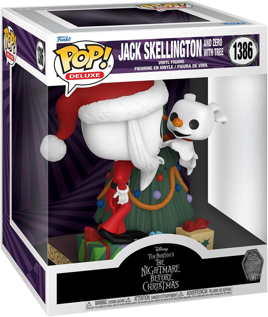 Figurina - Pop! Deluxe The Nightmare Before Christmas: Jack Skellington and Zero (with Tree) | Funko