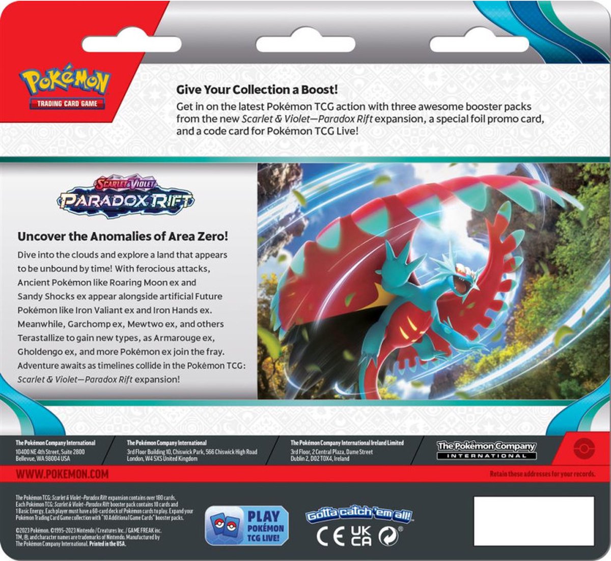 Pokemon TCG - Scarlet & Violet: Paradox Rift - 3-Pack Blister | The Pokemon Company