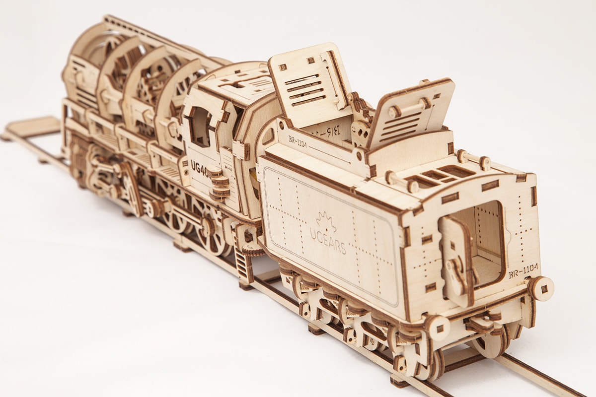 Puzzle 3D - Locomotiva cu vagon | Ugears - 1