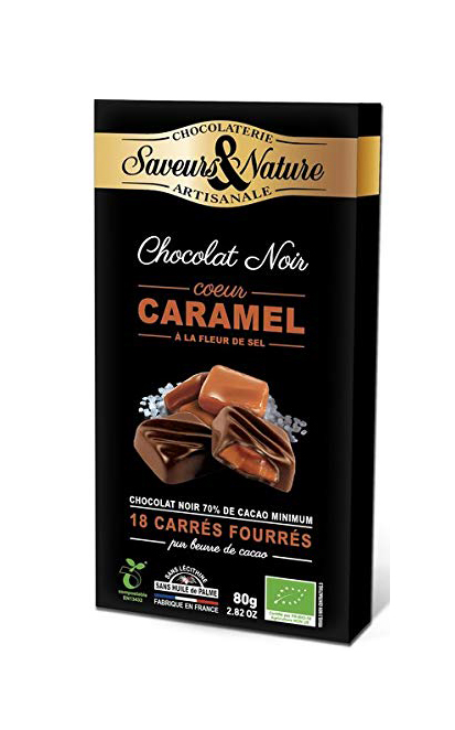  Bomboane cu ciocolata neagra si caramel - Fleur de sel Bio | Saveurs et Nature 