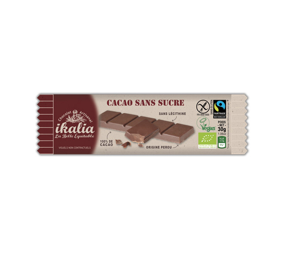 Ciocolata vegana bio - Barre 100% cacao sans sucre Bio | Saveurs et Nature
