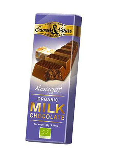 Ciocolata organica cu nuga si lapte | Saveurs et Nature