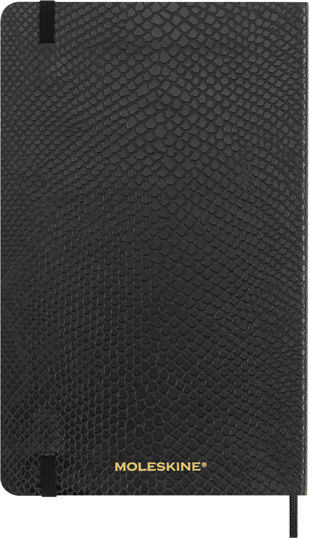 Agenda 2024 - Precious & Ethical Planner with Gift Box - 12-Month, Weekly - Faux Snakeskin - Large, Vegan Soft Cover - Black | Moleskine - 5 | YEO