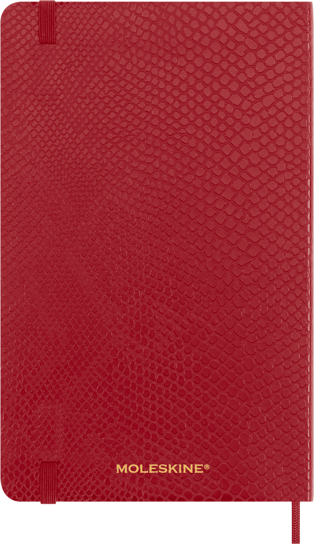 Agenda 2024 - Precious & Ethical Planner with Gift Box - 12-Month, Weekly - Faux Snakeskin - Large, Vegan Soft Cover - Red | Moleskine - 5 | YEO