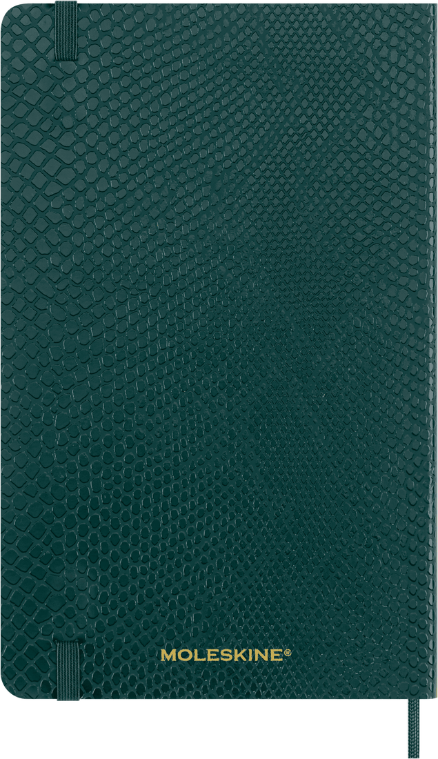 Agenda 2024 - Precious & Ethical Planner with Gift Box - 12-Month, Weekly - Faux Snakeskin - Large, Vegan Soft Cover - Green | Moleskine - 5 | YEO