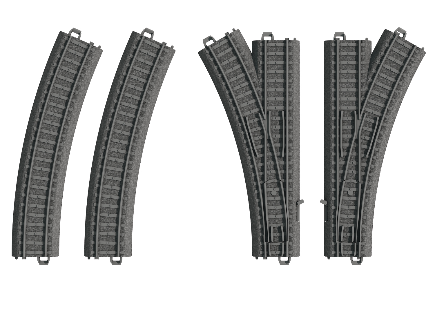 Set 4 sine tren - Plastic Track Turnout Set | Marklin