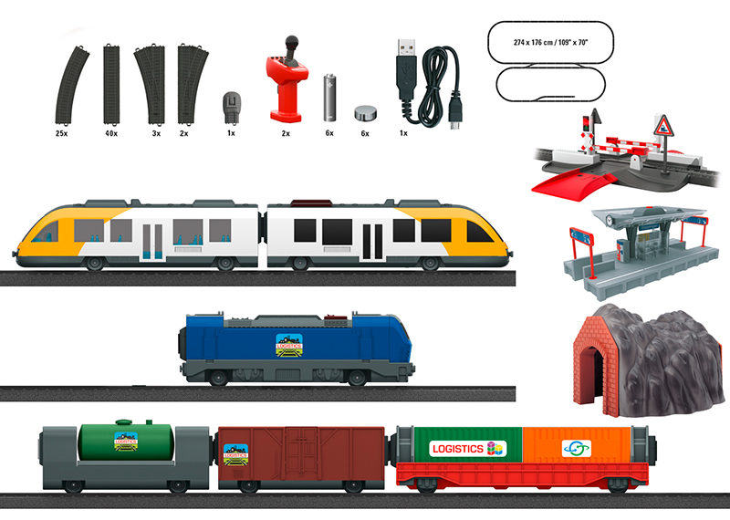 Set 2 trenuri cu accesorii - Premium Starter Set with 2 Trains | Marklin - 1