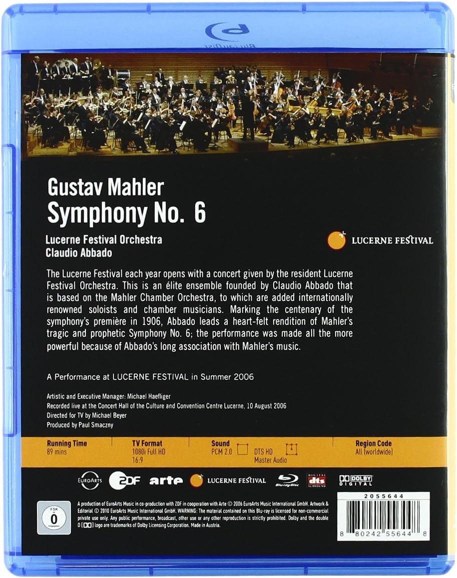 Mahler: Symphony Nr.6 (Blu-ray Disc) | Claudio Abbado, Lucerne Festival Orchestra