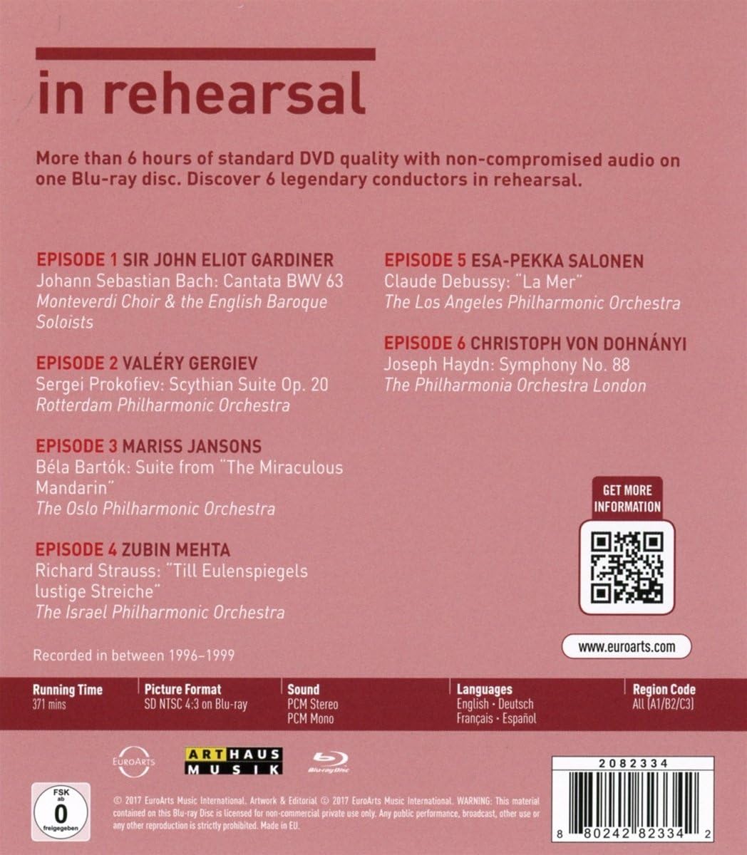 In Rehearsal & Performance (Blu-ray Disc) | John Eliot Gardiner, Valery Gergiev, Mariss Jansons, Zubin Mehta, Esa-Pekka Salonen, Christoph von Dohnanyi