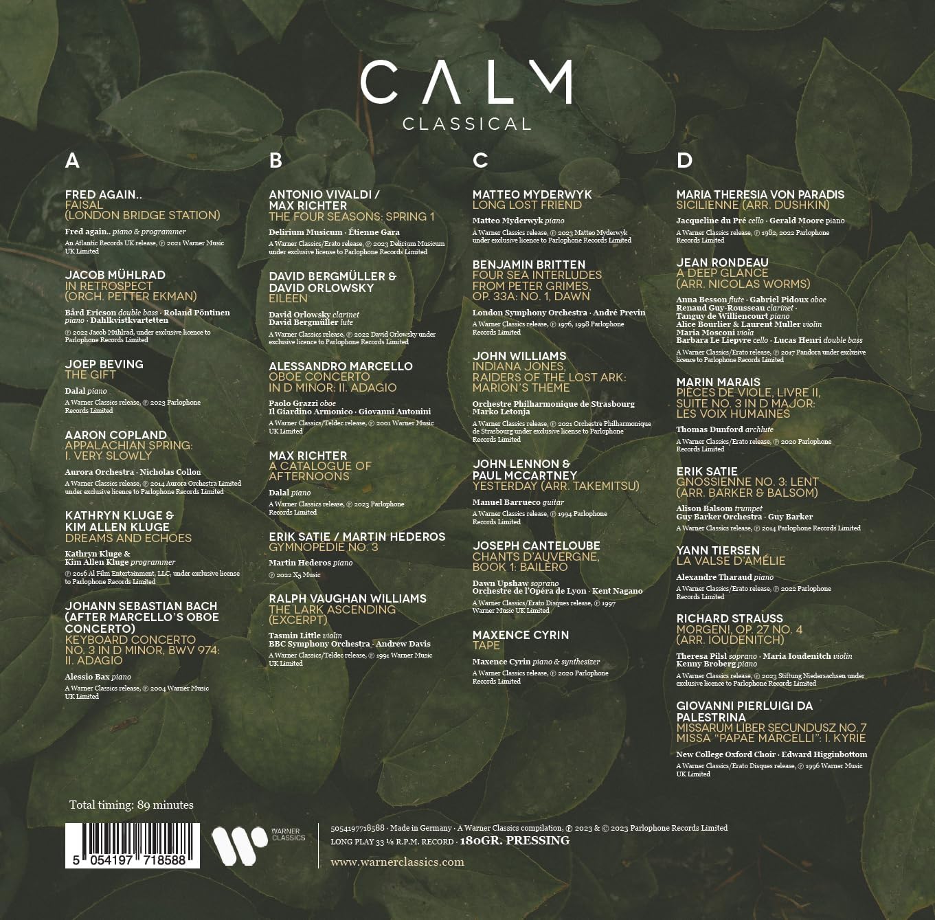 Calm Classical - Vinyl | Various Artists