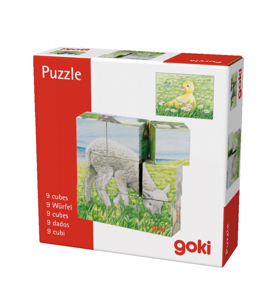 Puzzle - Cuburi animale ferma | Goki