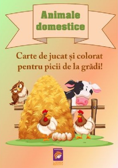 Animale domestice. Carte de jucat si colorat pentru picii de la gradi