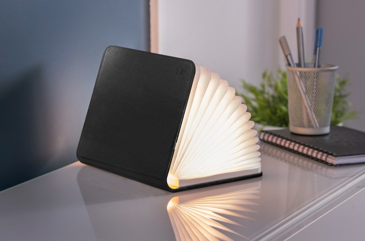 Lampa - Large Smart Book Light - Black Leather | Gingko