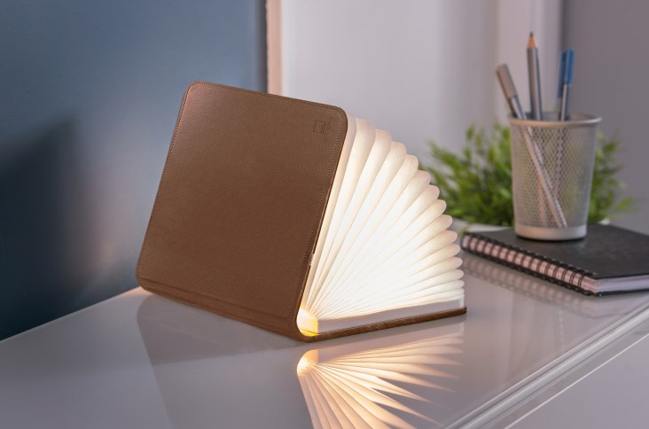 Lampa - Large Smart Book Light - Brown Leather | Gingko