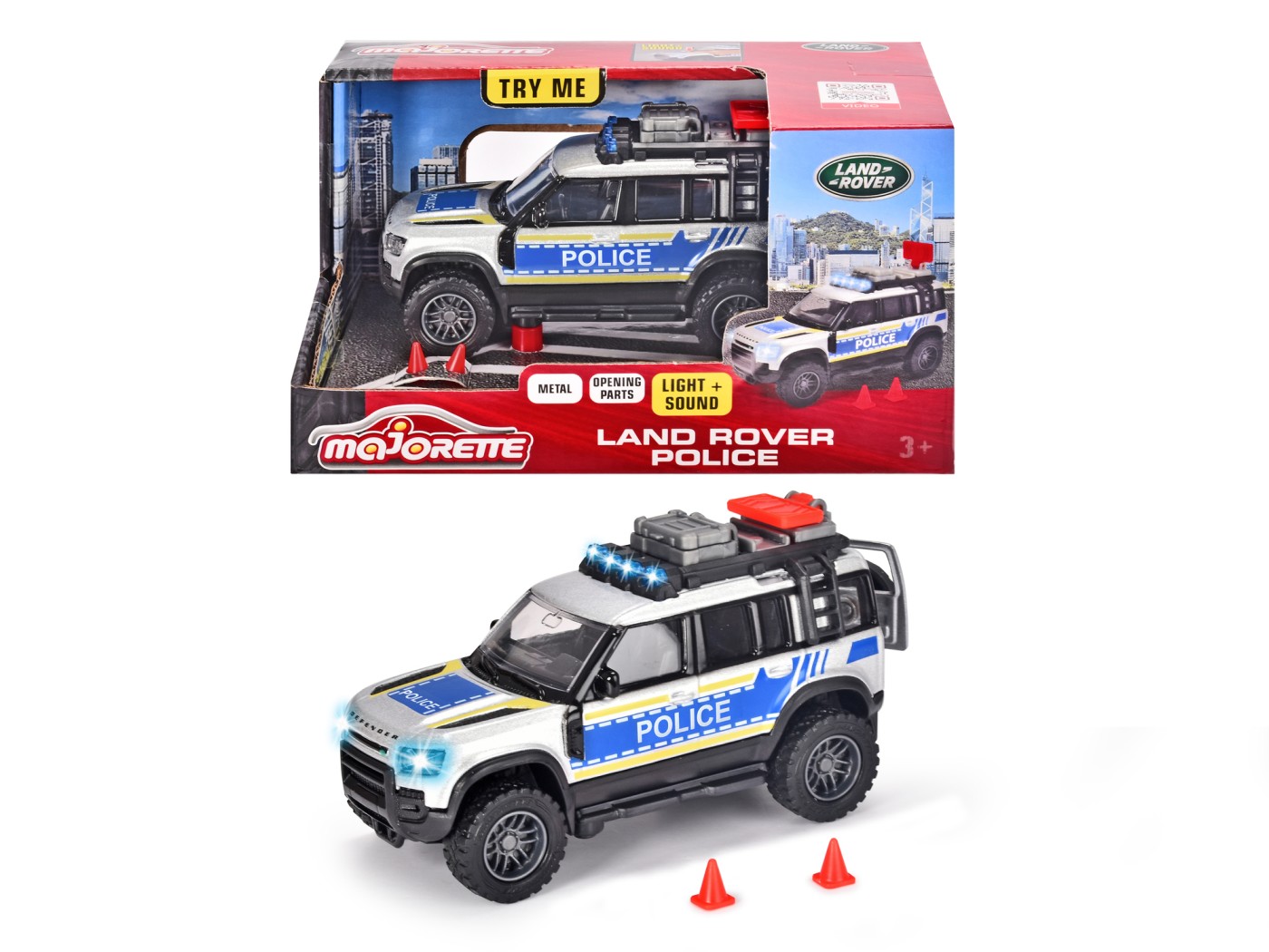 Masina - Land Rover masina de politie cu lumini si sunete | Majorette