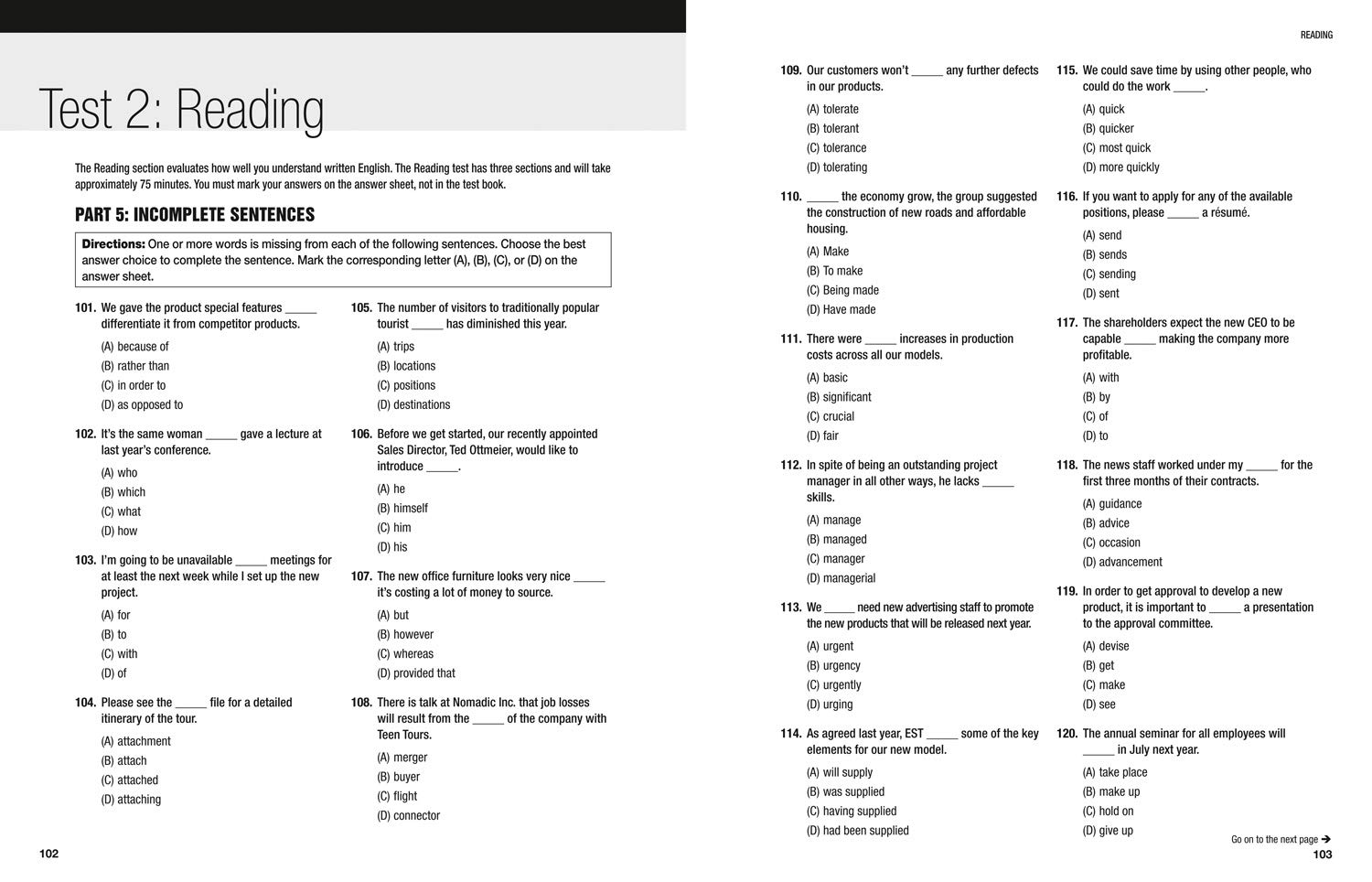 Practice Tests for the TOEIC Test |