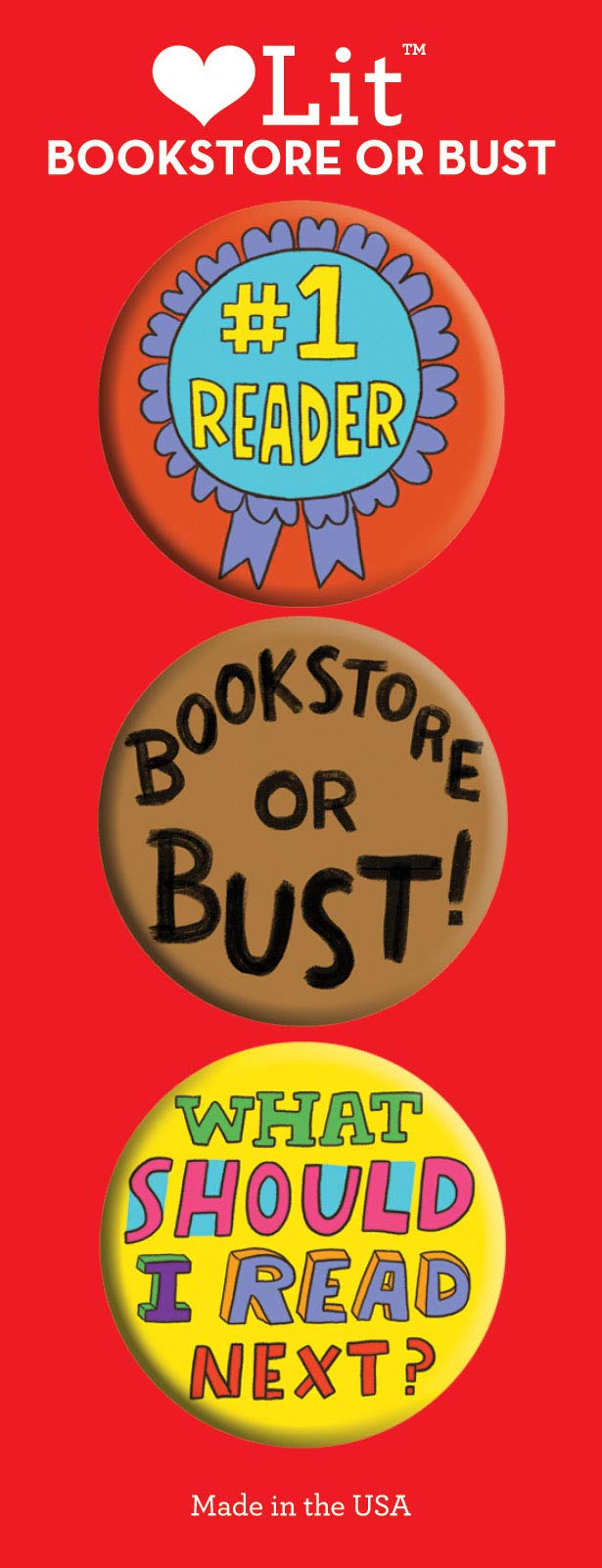 Bookstore or Bust 3 Badge Set