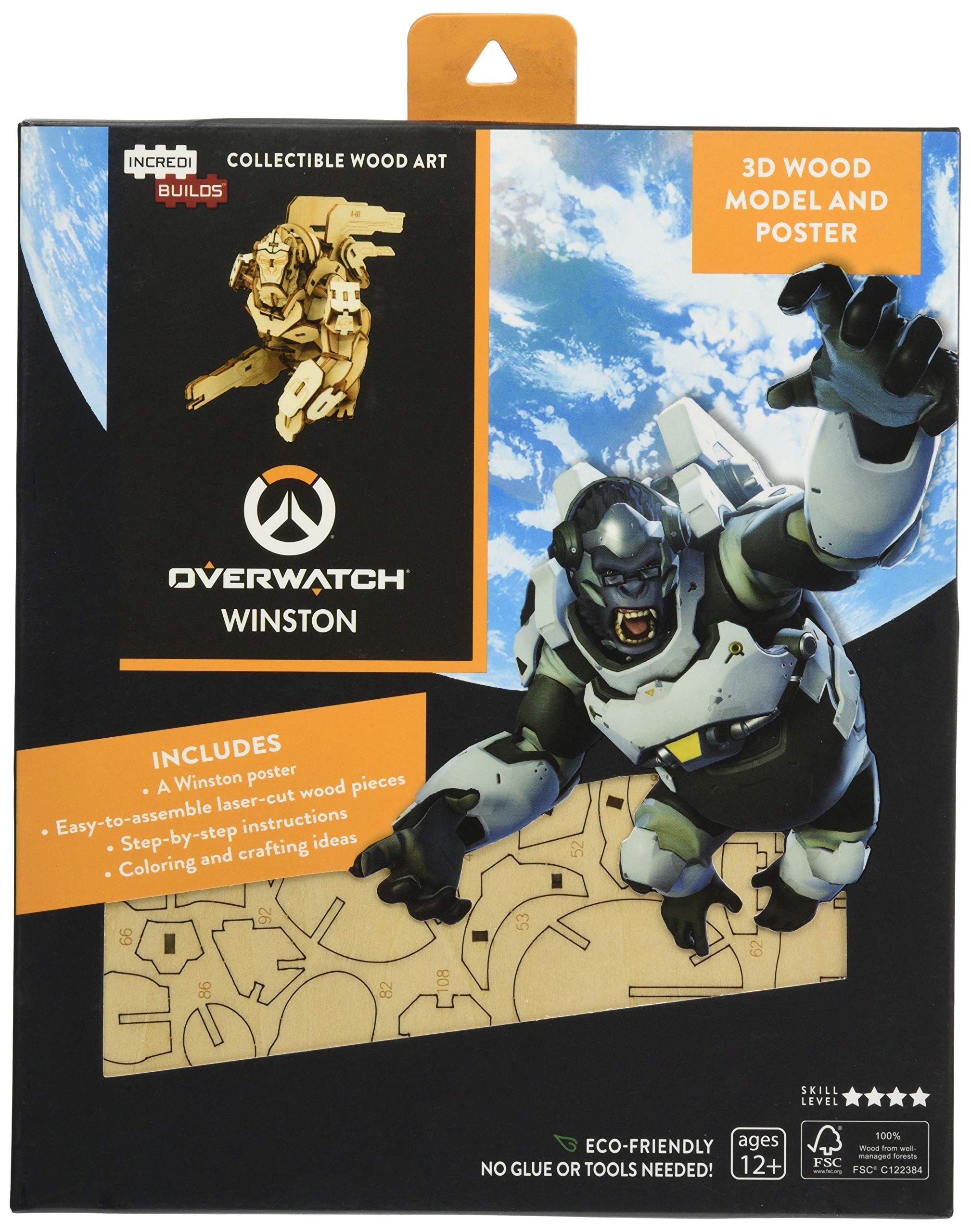 IncrediBuilds: Overwatch: Winston 3D Wood Model and Poster |