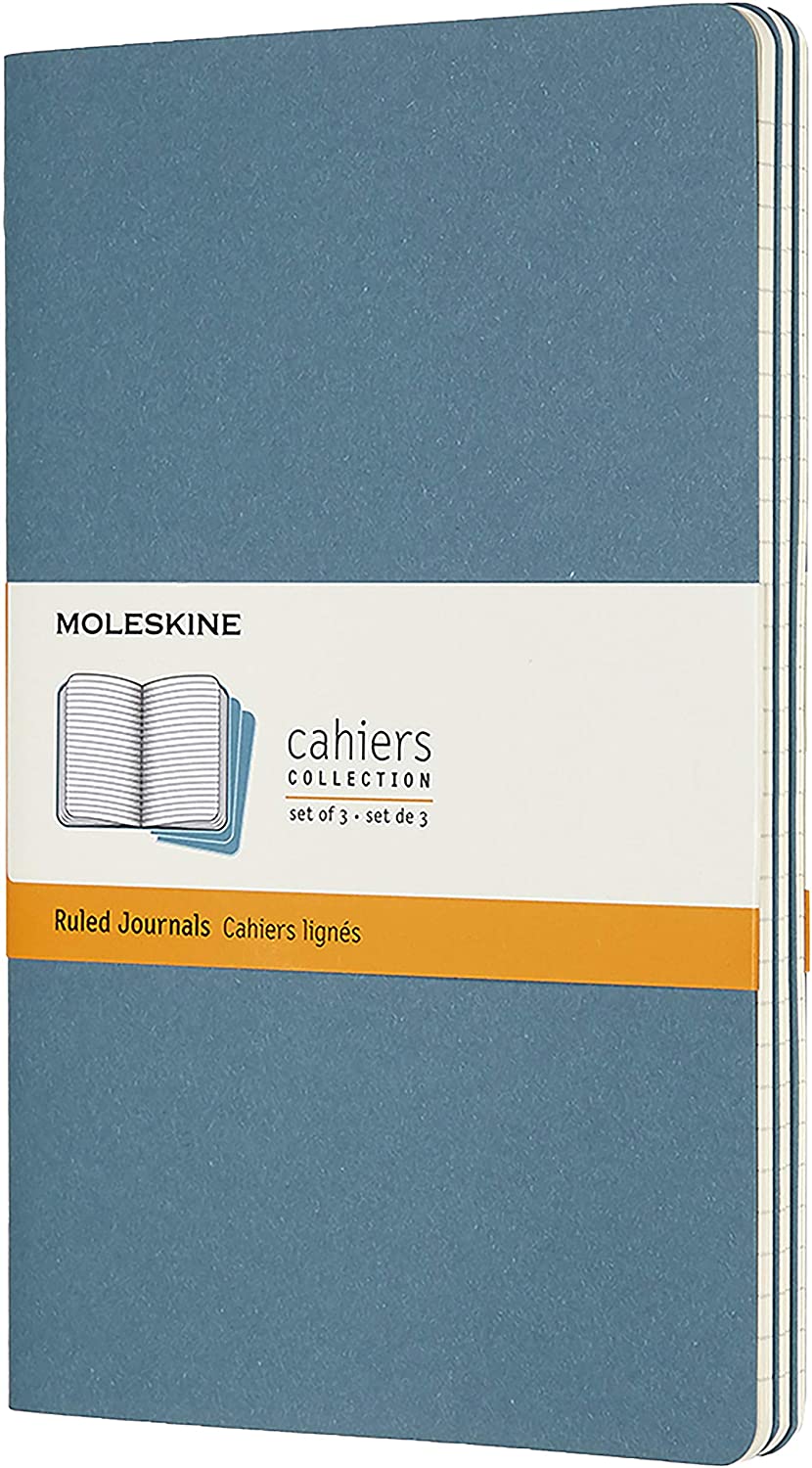 Set 3 carnete Moleskine - Ruled Cahier Journals - Brisk Blue - Large | Moleskine - 4 | YEO