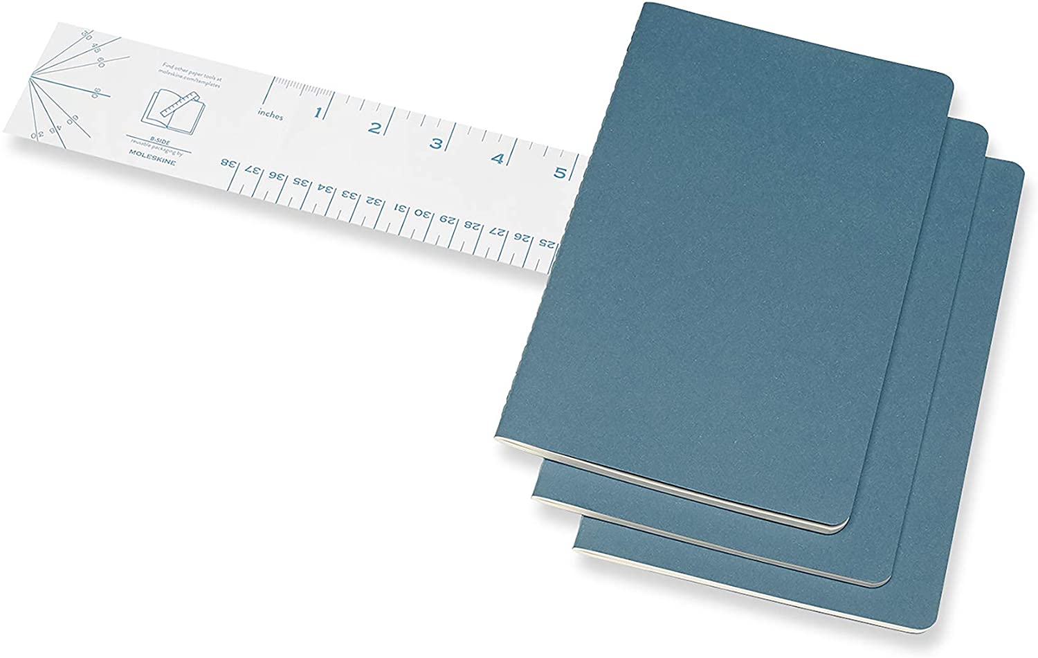 Set 3 carnete Moleskine - Ruled Cahier Journals - Brisk Blue - Large | Moleskine - 1 | YEO