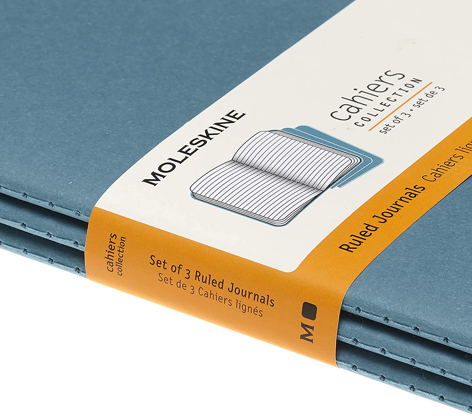 Set 3 caiete - Moleskine Cahier - Large, Ruled - Brisk Blue | Moleskine - 3 | YEO