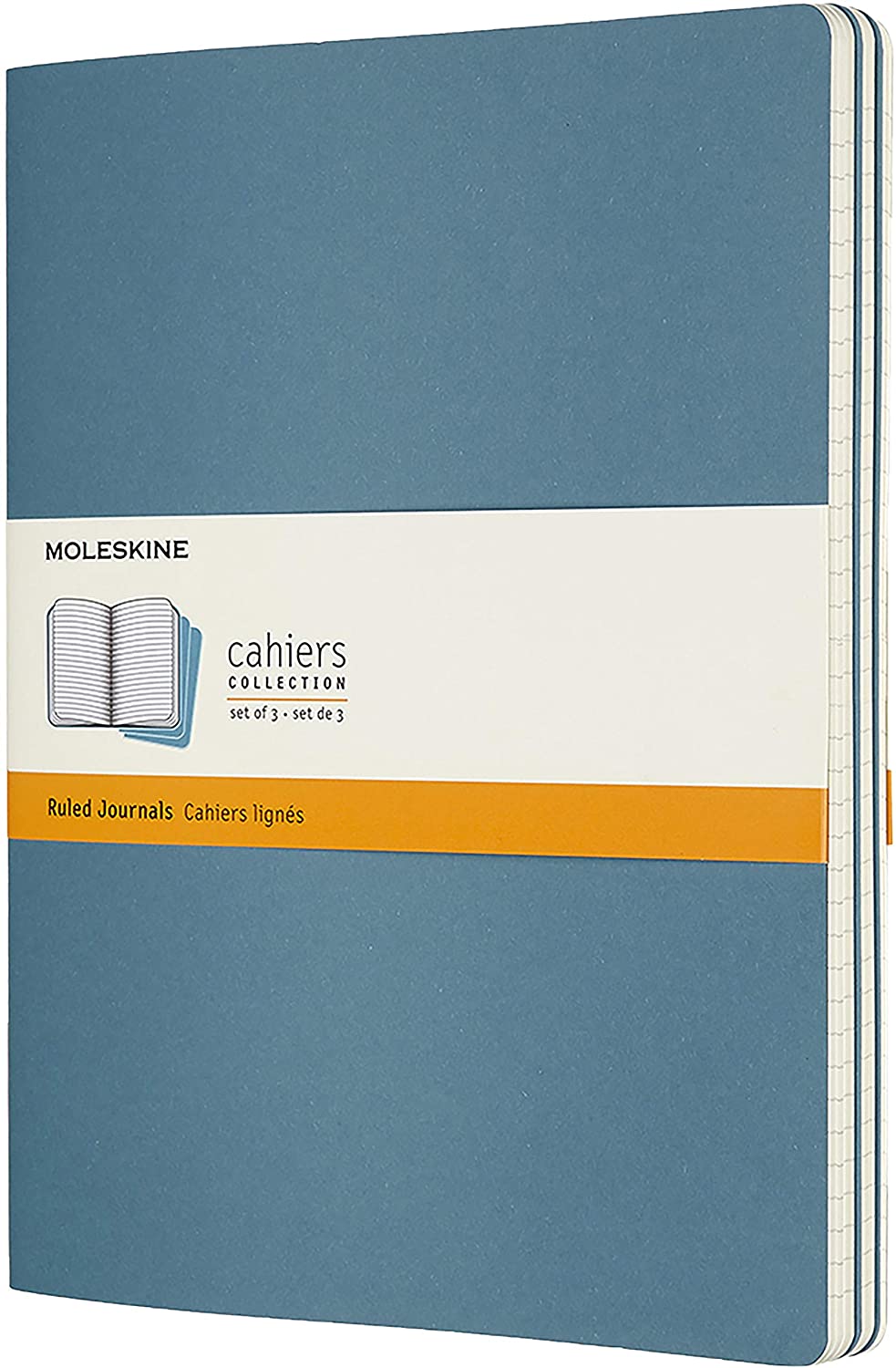 Set 3 caiete - Moleskine Cahier - X-Large, Ruled - Brisk Blue | Moleskine - 4 | YEO