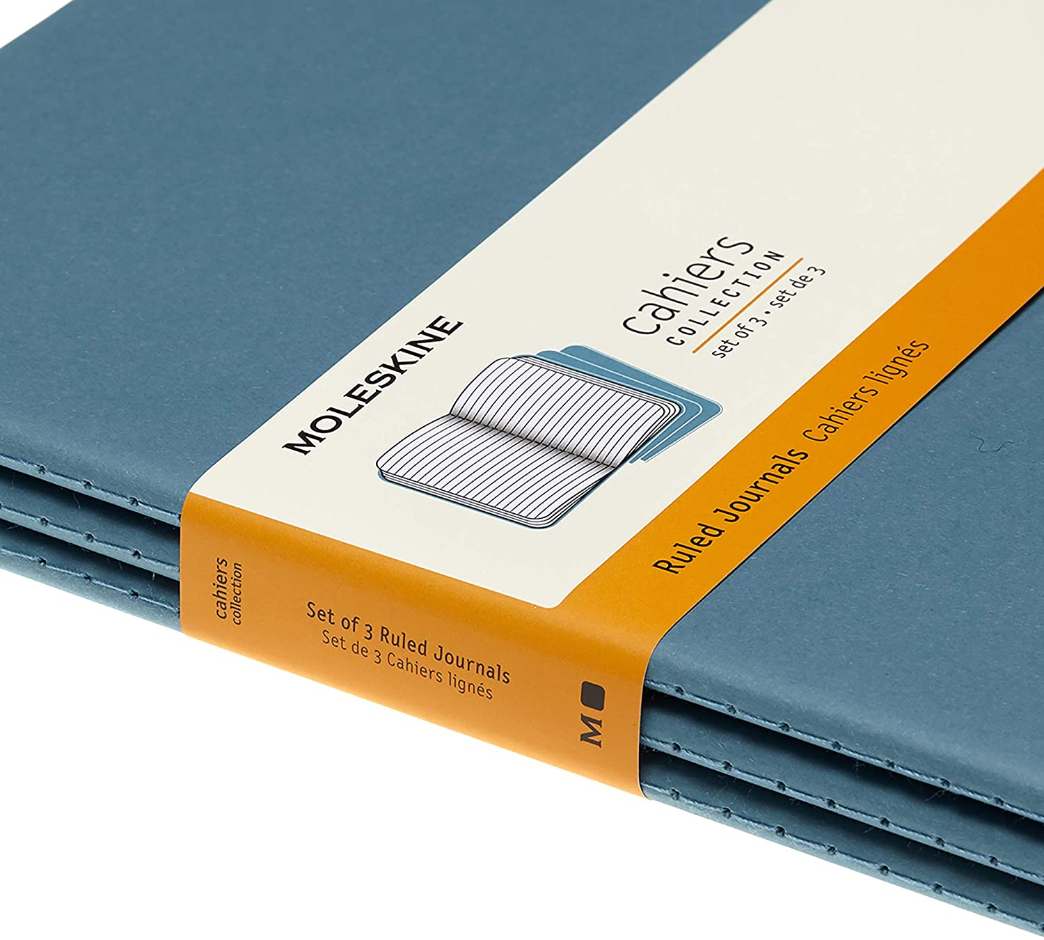 Set 3 caiete - Moleskine Cahier - X-Large, Ruled - Brisk Blue | Moleskine - 3 | YEO